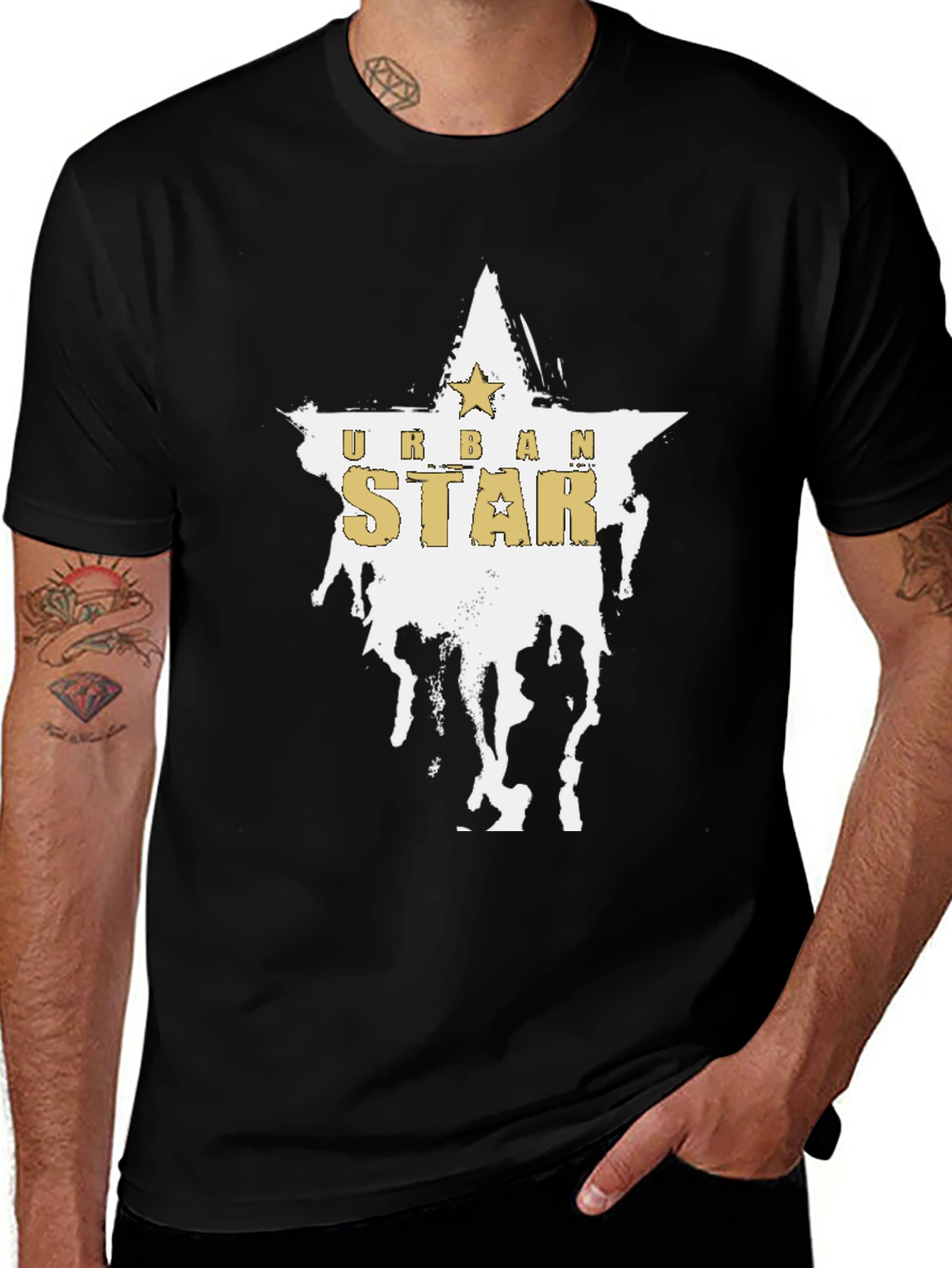 Urban Star Graphic Black T-Shirt