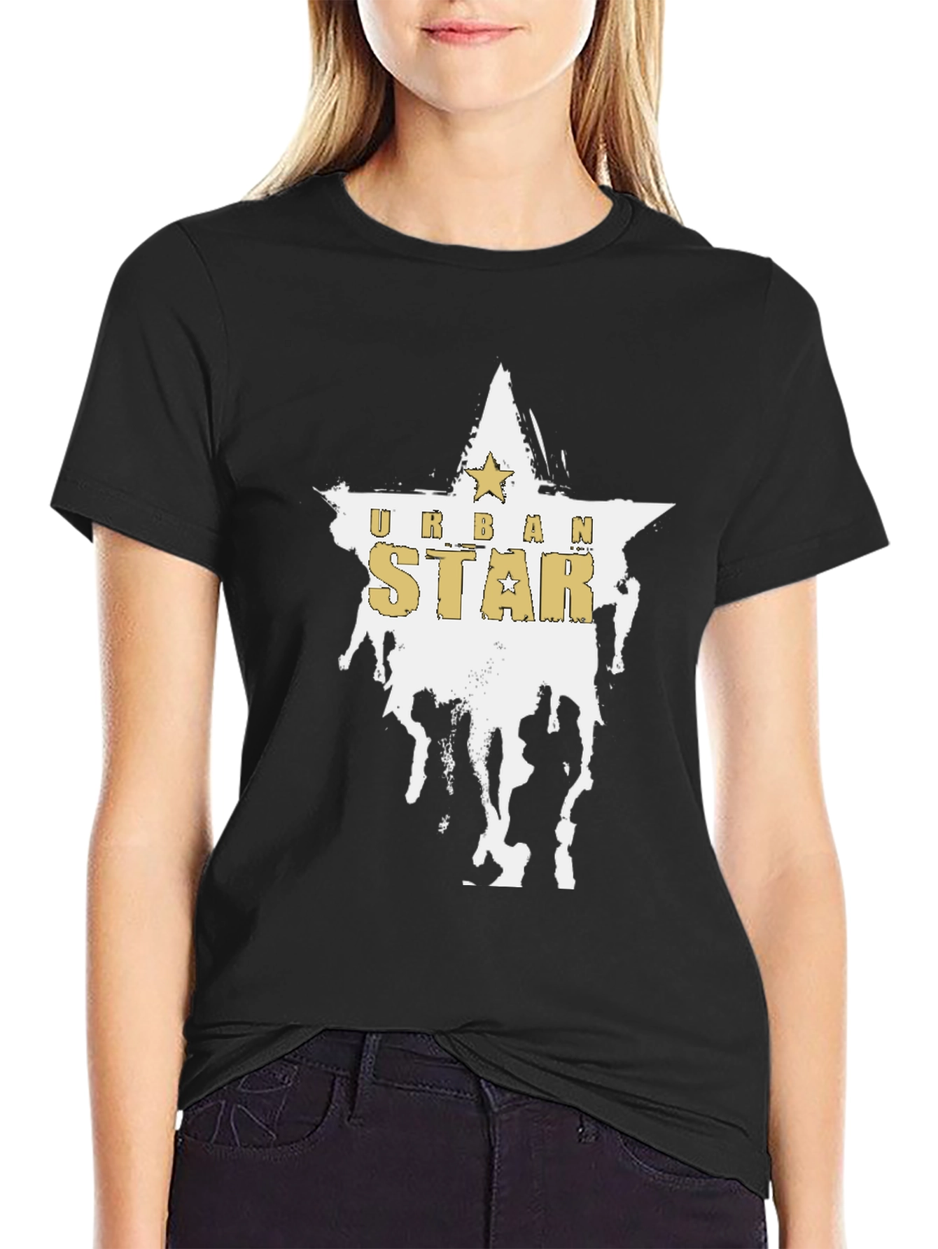Urban Star Graphic Black T-Shirt