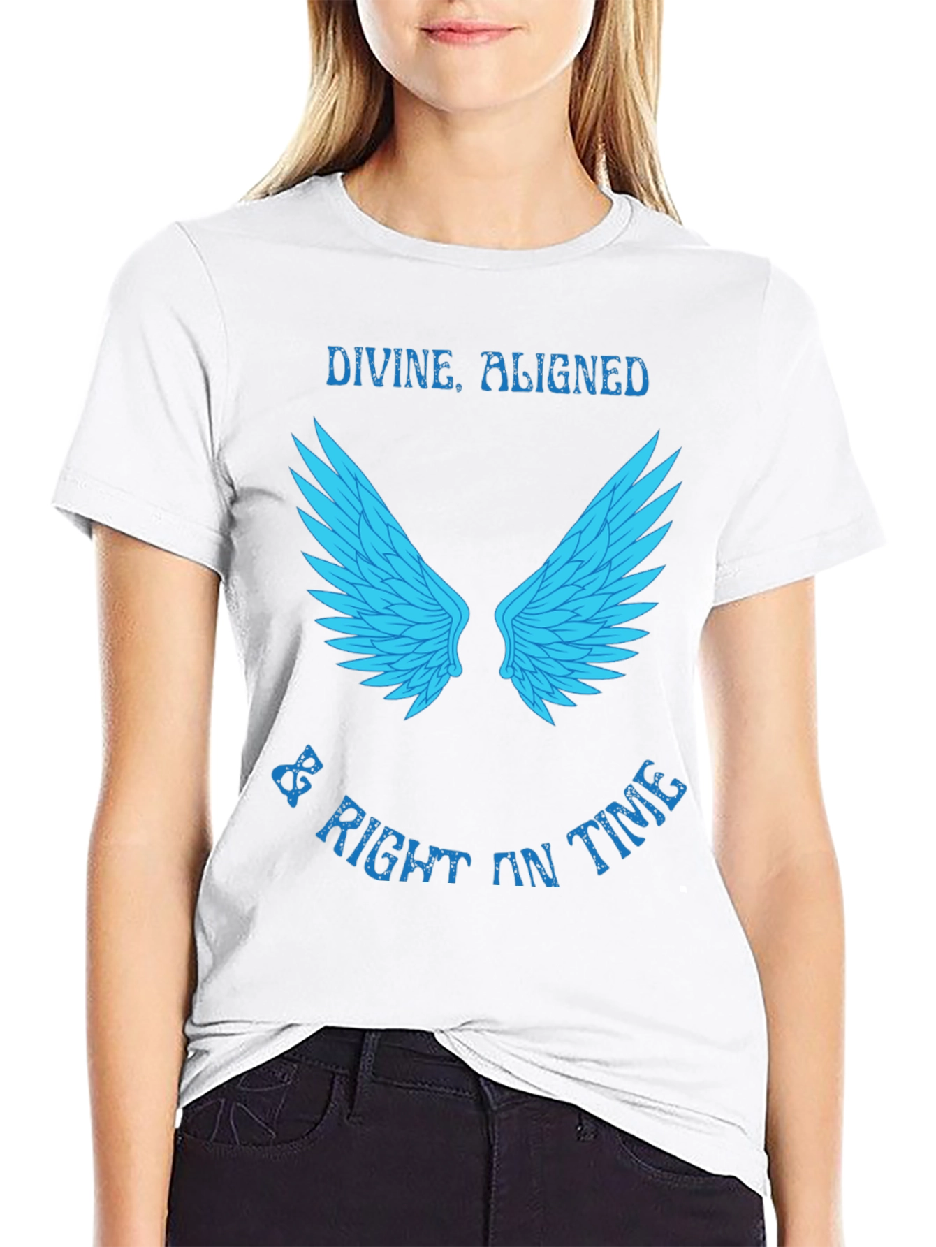 Divine Aligned Wings Graphic Tee - Stylish Mens T-Shirt