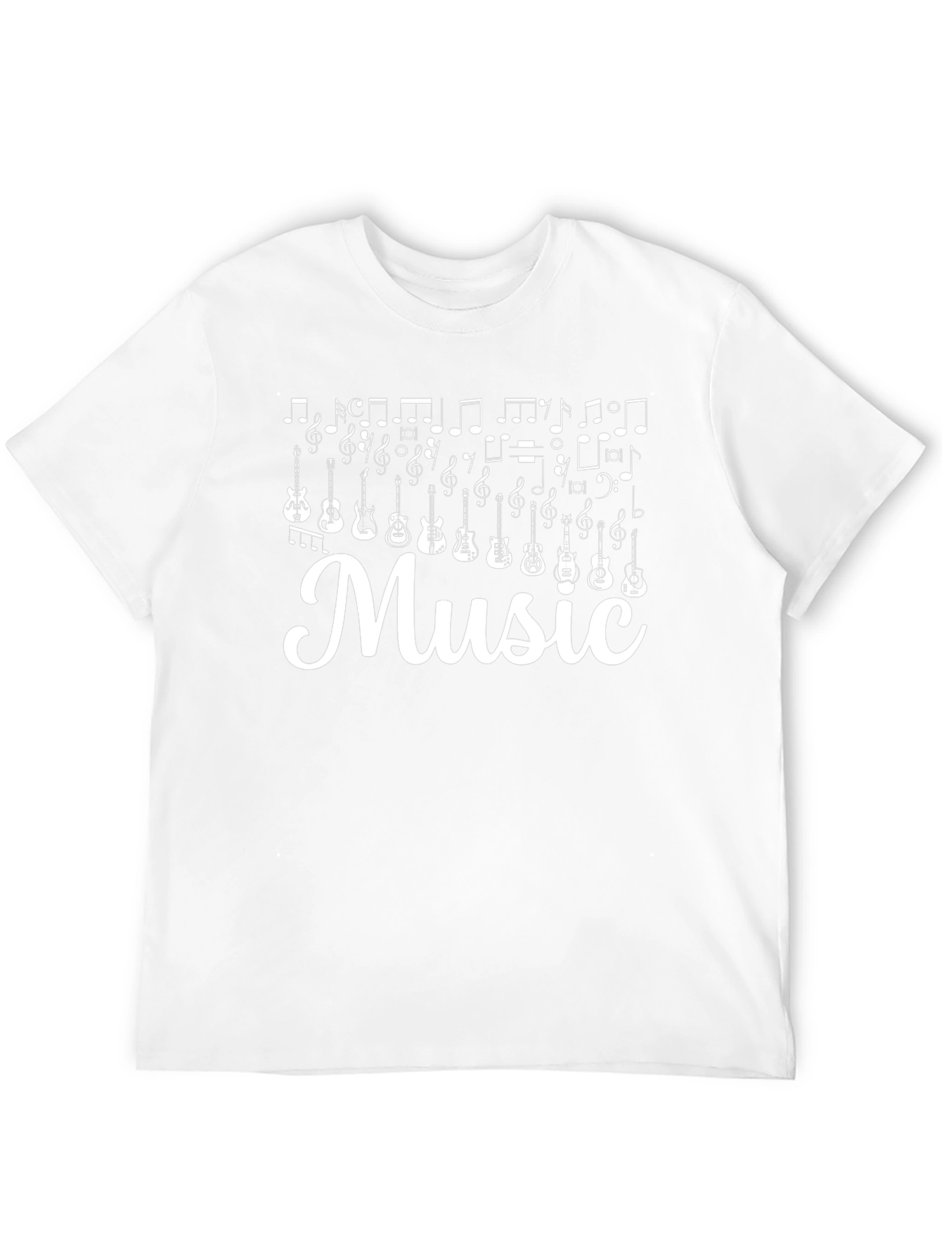 Music T-Shirt: Guitar Notes Design Black