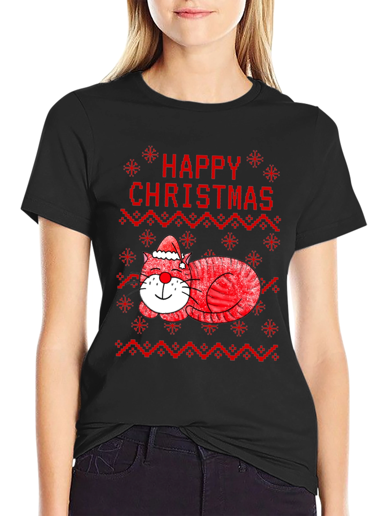 Happy Christmas Cat T-Shirt