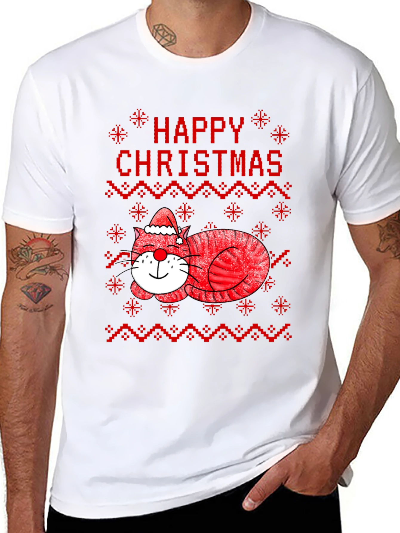 Happy Christmas Cat T-Shirt