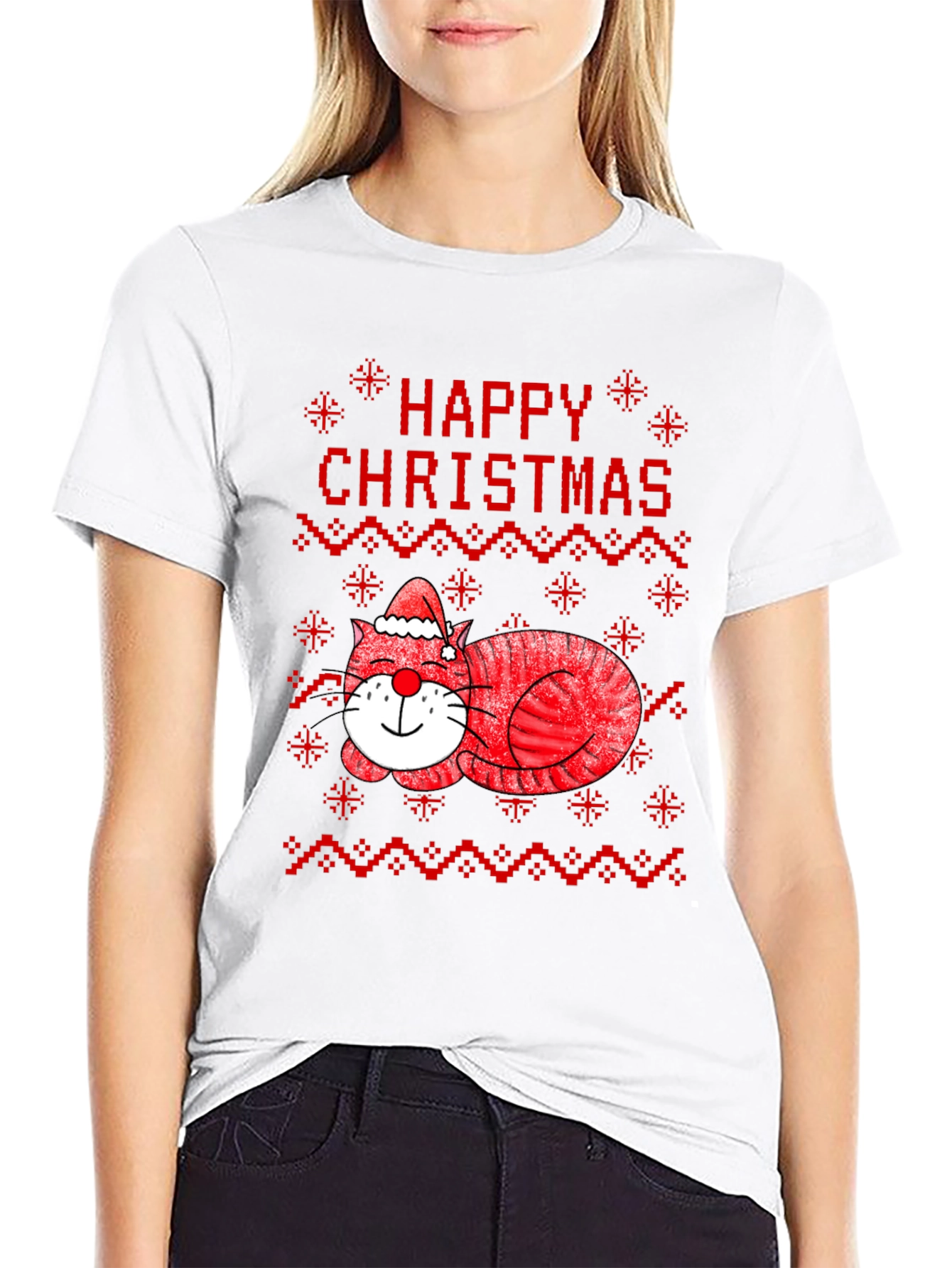 Happy Christmas Cat T-Shirt