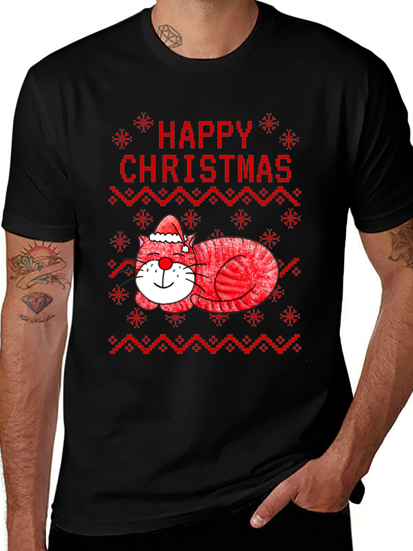 Happy Christmas Cat T-Shirt