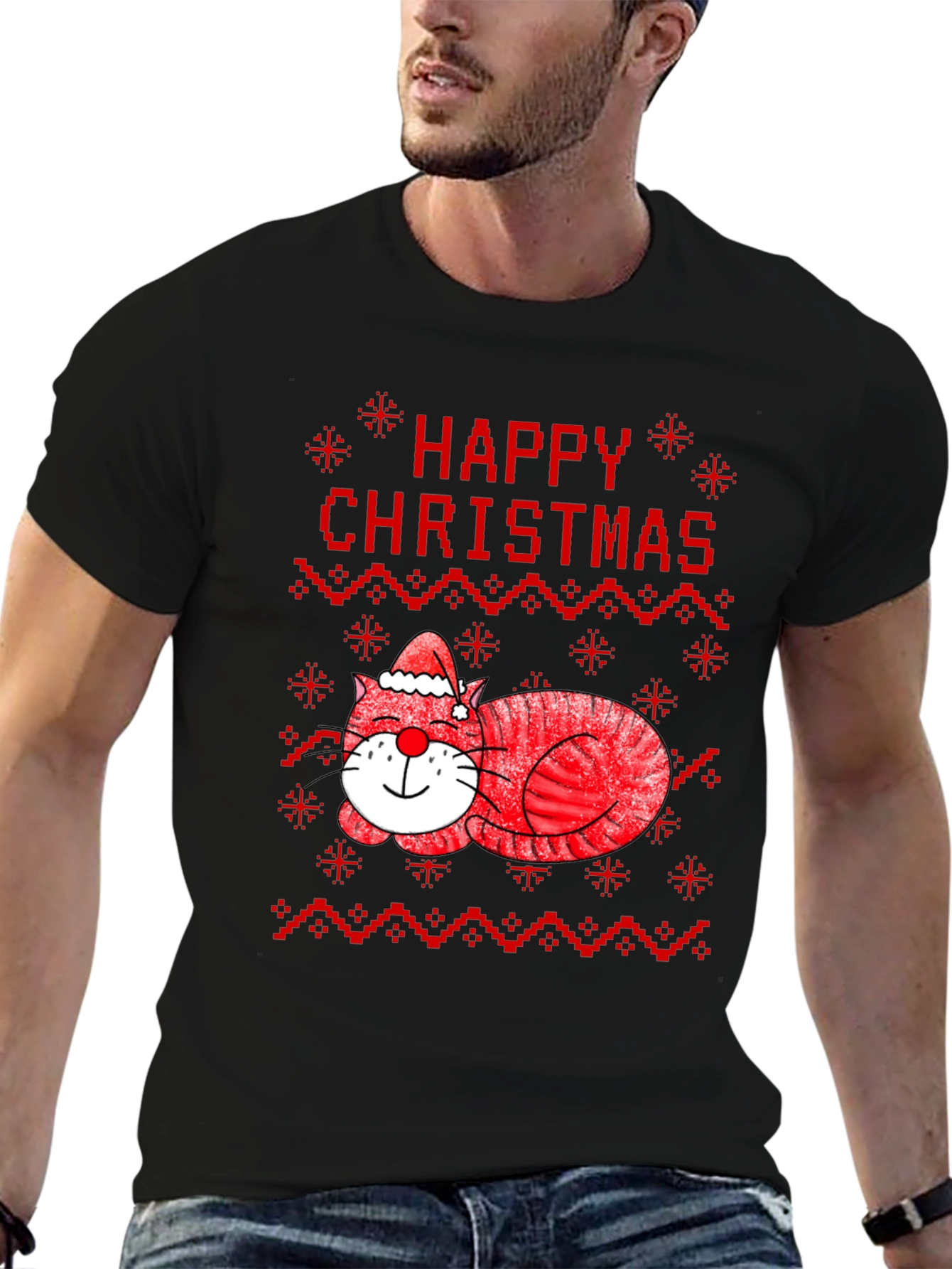 Happy Christmas Cat T-Shirt