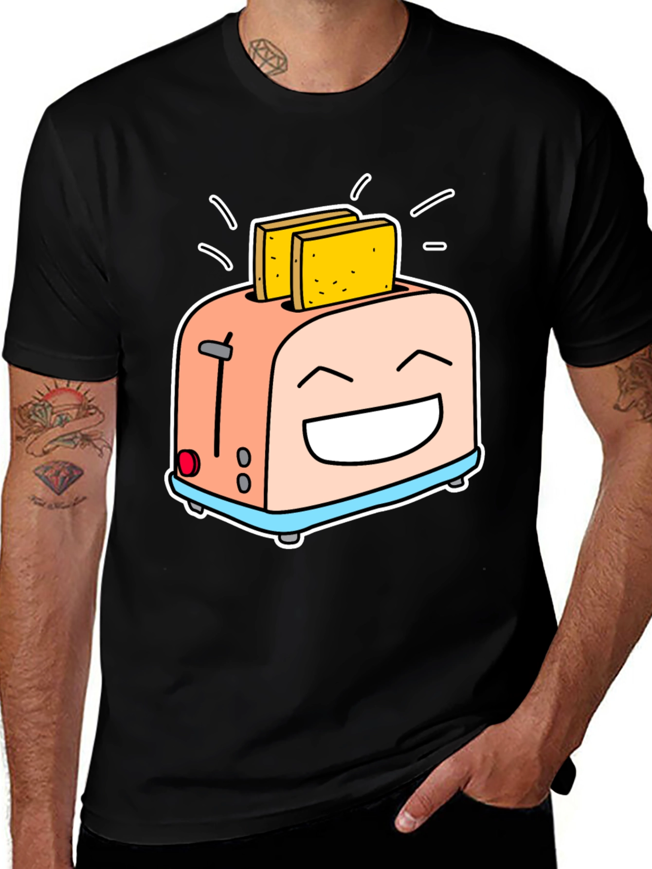 Smiling Toaster Graphic Tee - Black