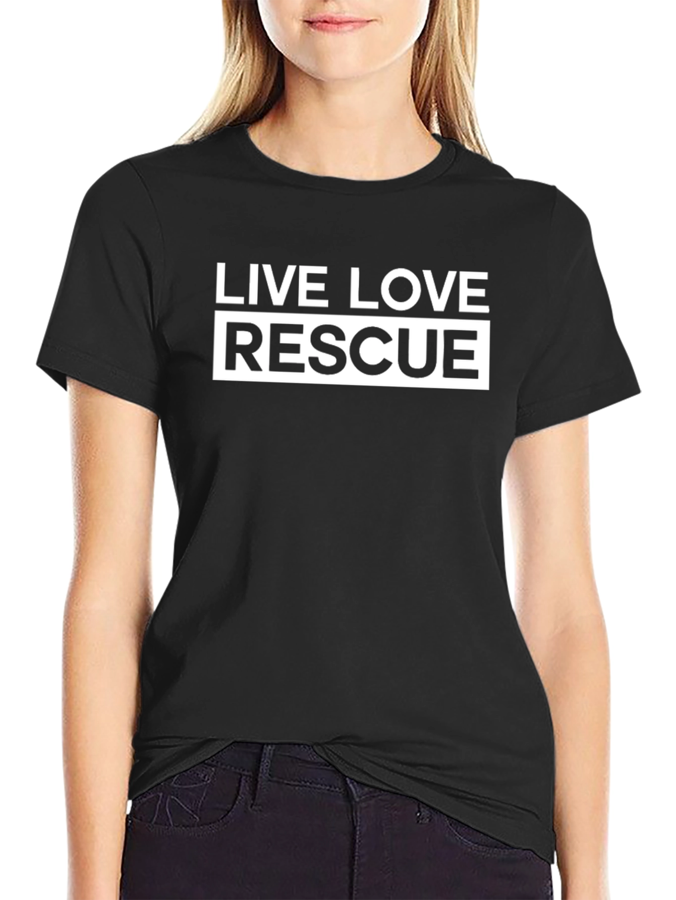 Live Love Rescue Black Graphic Tee