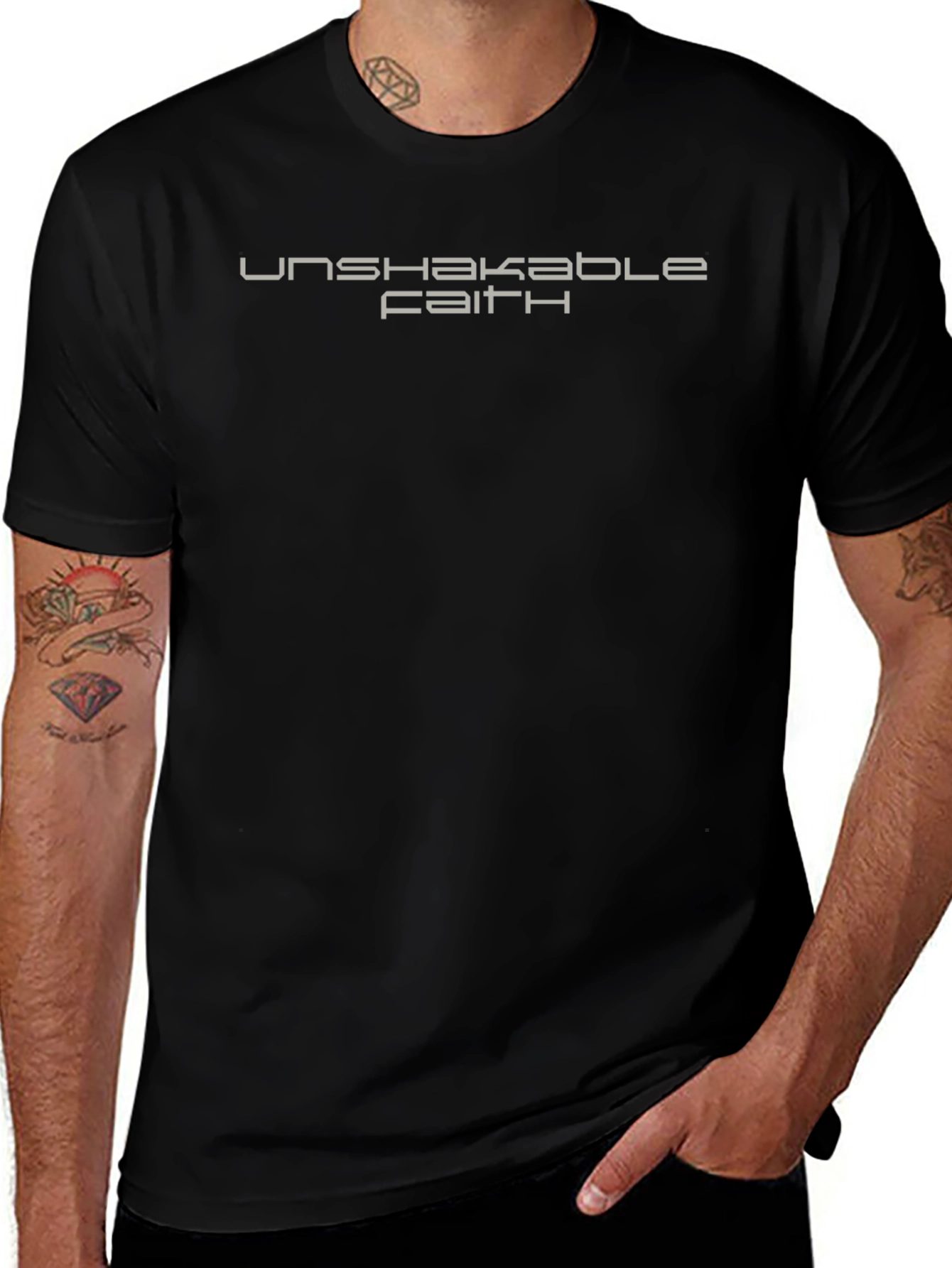Unshakable Faith Black T-Shirt - Stylish Religious Apparel