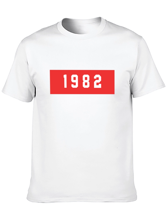 1982 Graphic Tee - Retro Style Black T-Shirt