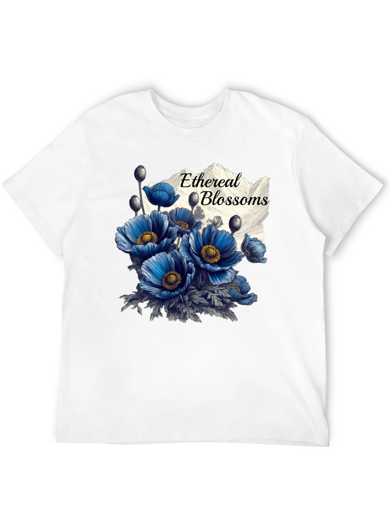 Ethereal Blossoms Black T-Shirt