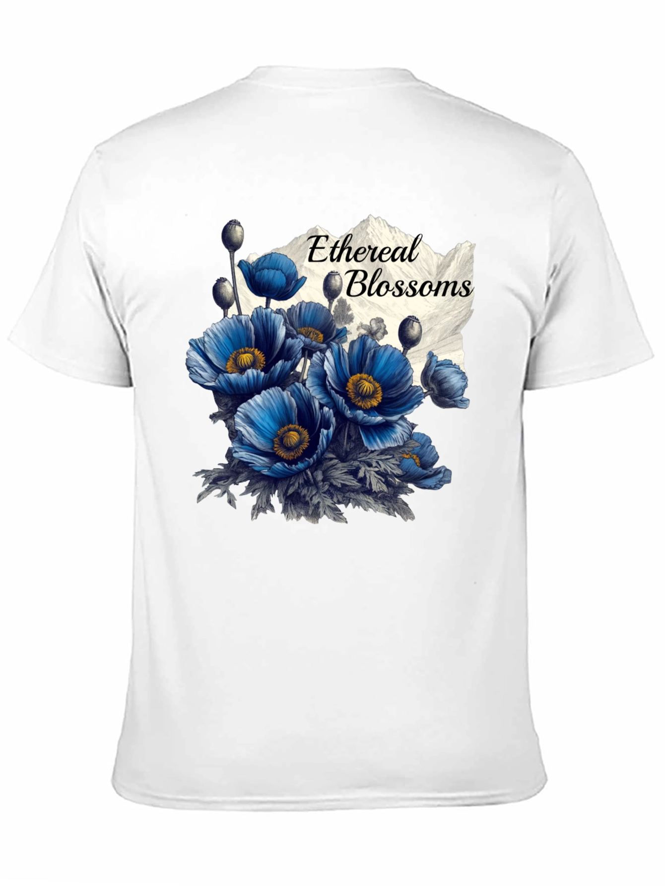 Ethereal Blossoms Black T-Shirt