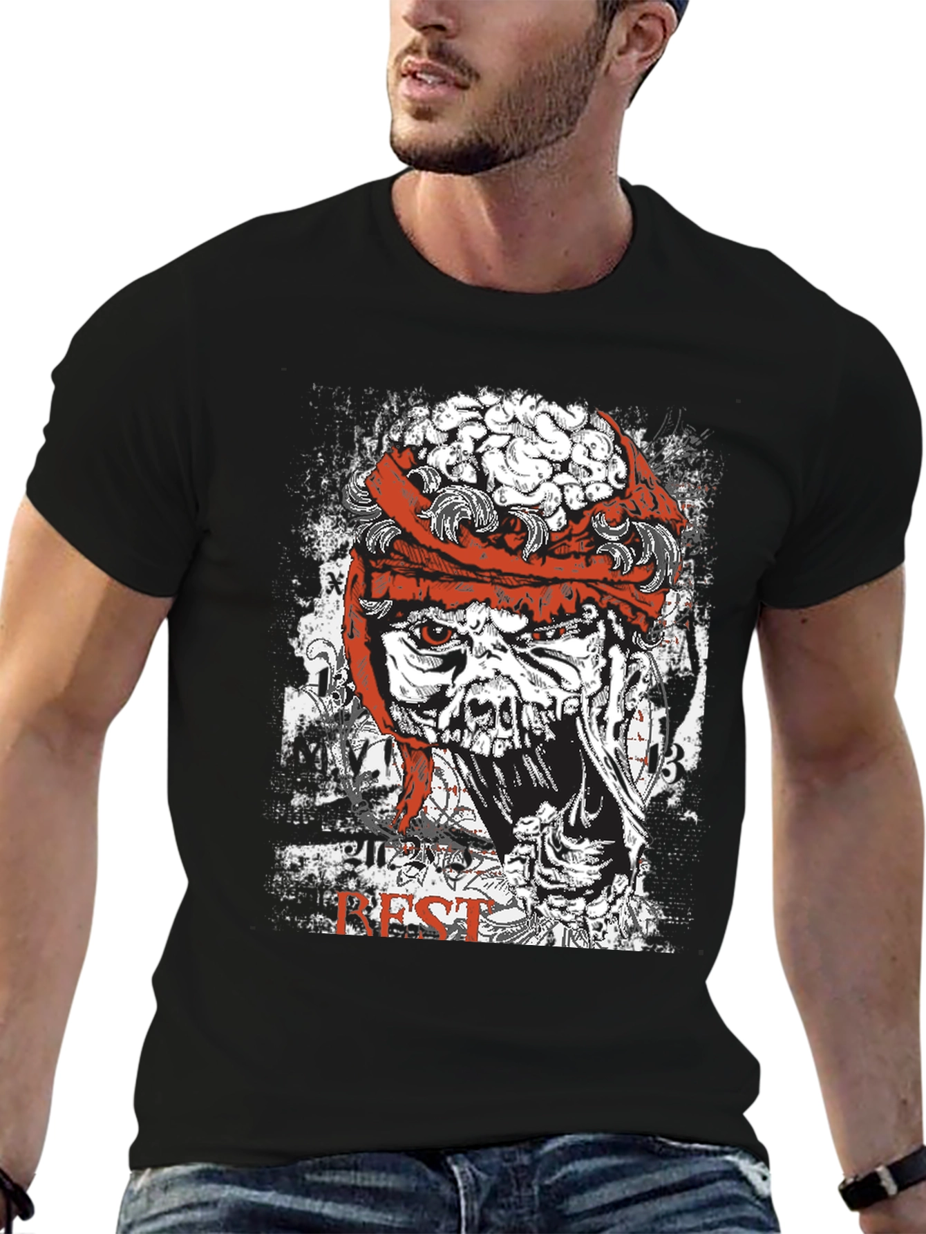 Zombie Brain Graphic T-Shirt - Horror Style