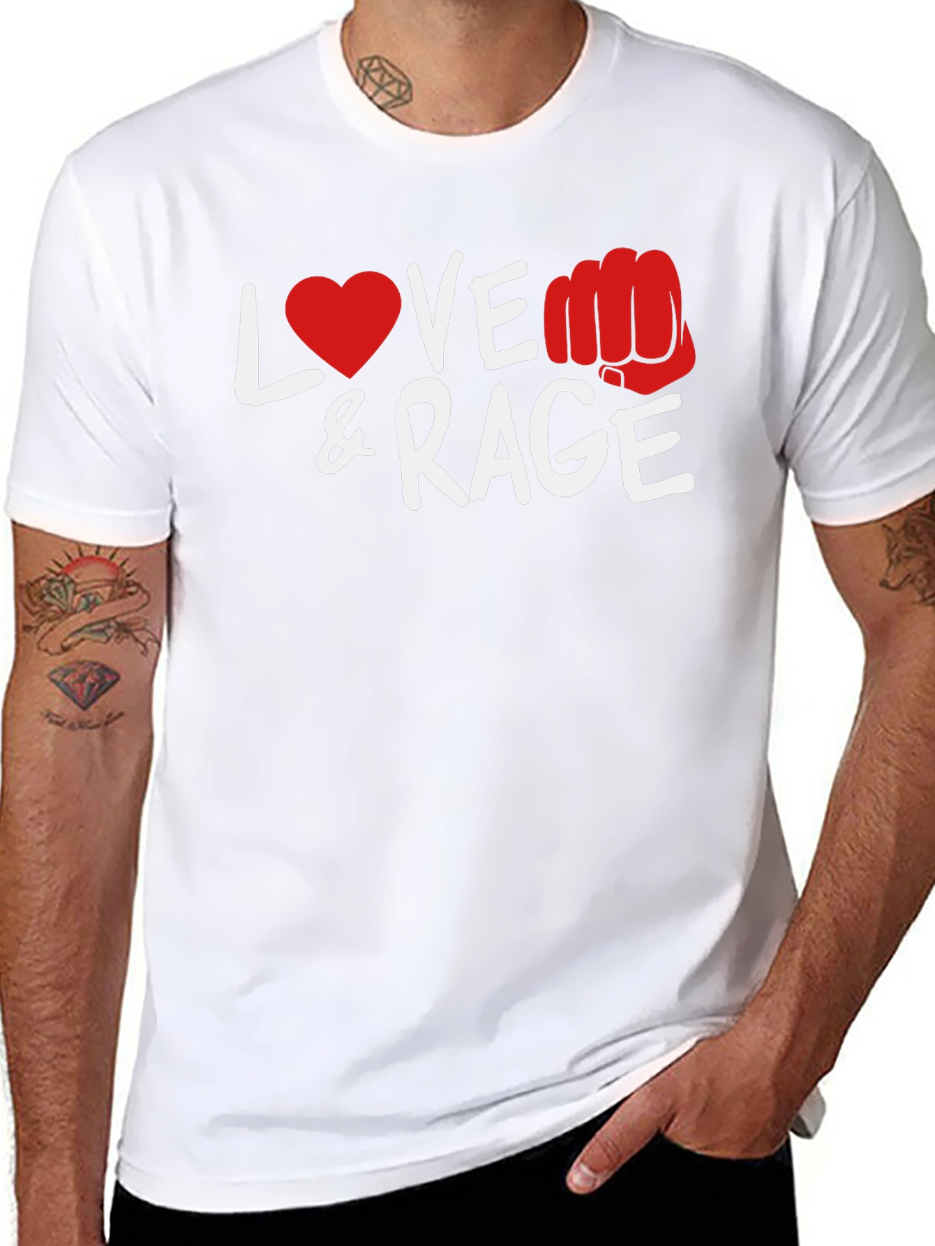 Love & Rage Graphic Tee - Black Casual T-Shirt