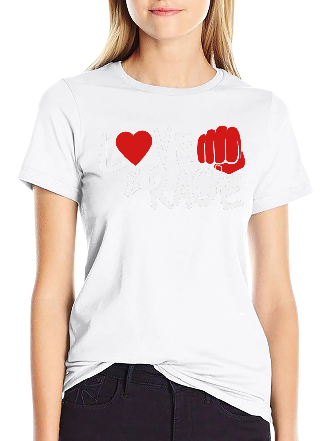 Love & Rage Graphic Tee - Black Casual T-Shirt