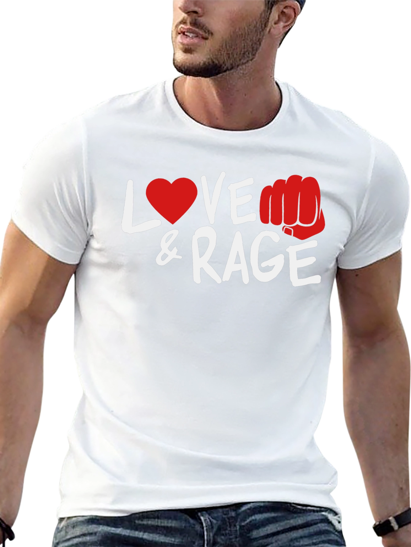 Love & Rage Graphic Tee - Black Casual T-Shirt