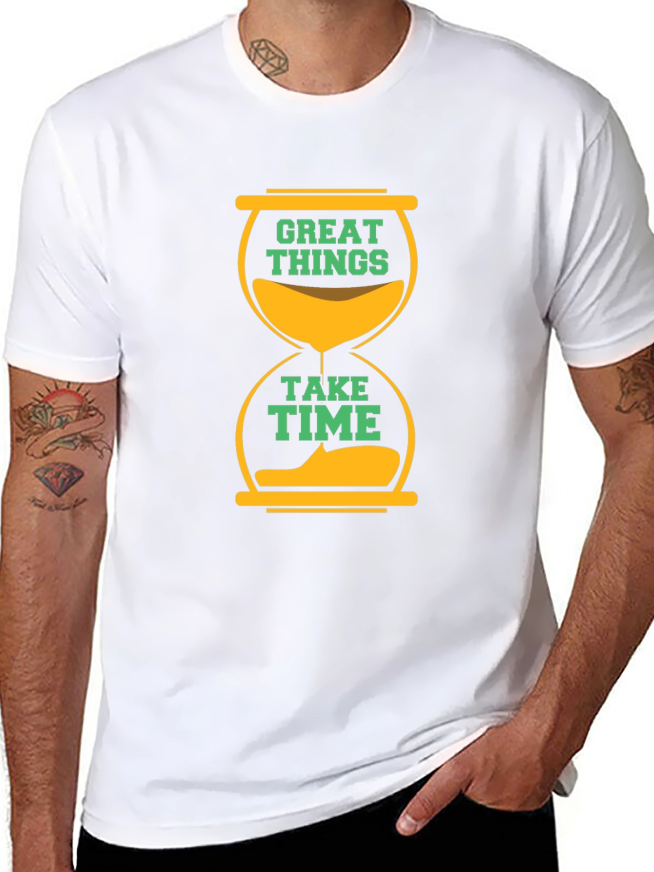 Great Things Take Time Black Graphic Tee