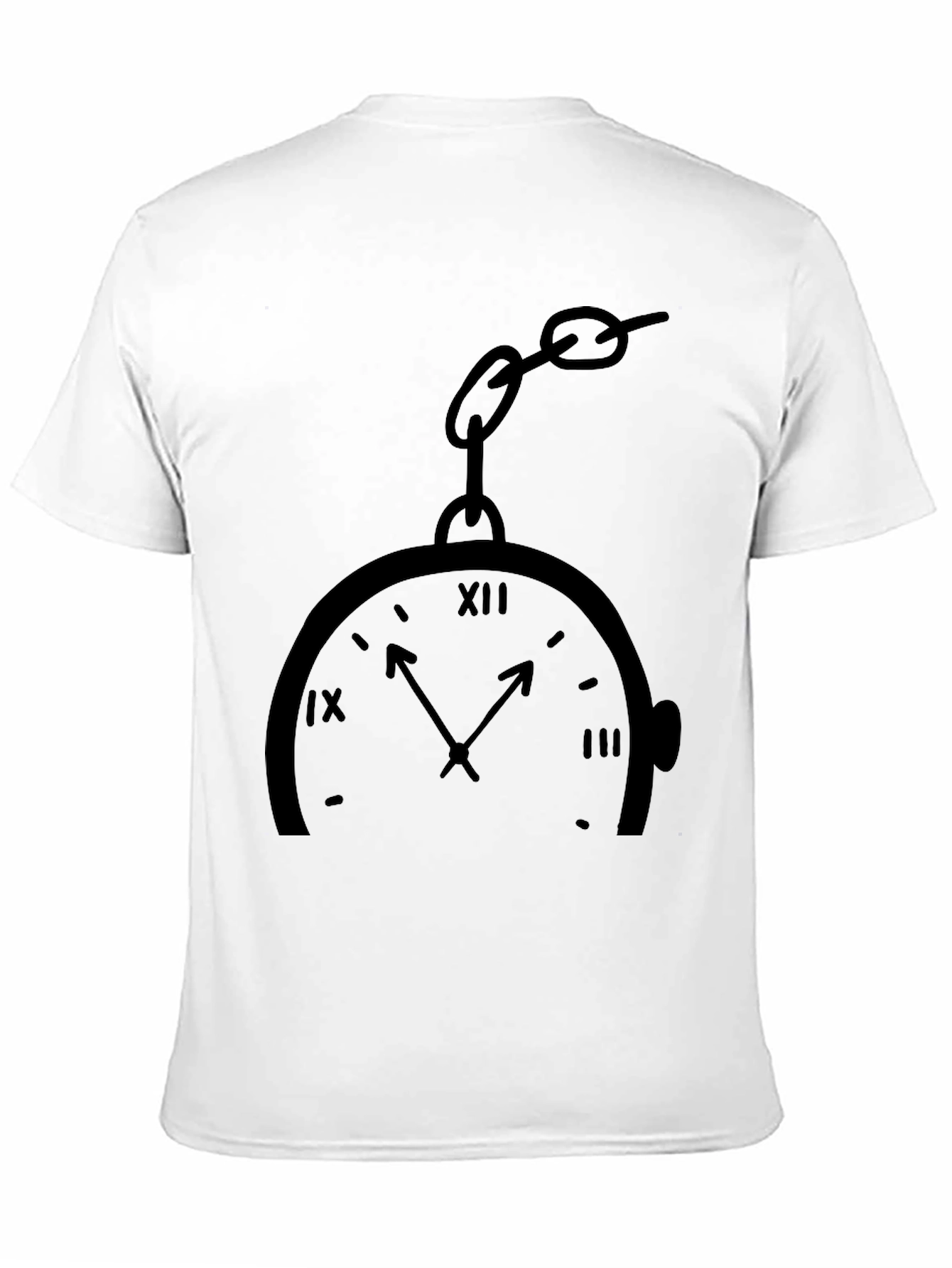Pocket Watch Print Black T-Shirt