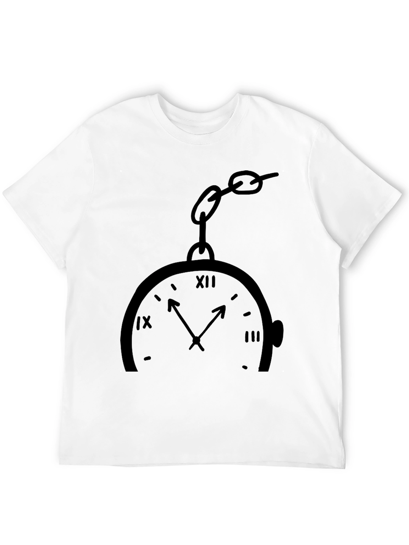 Pocket Watch Print Black T-Shirt