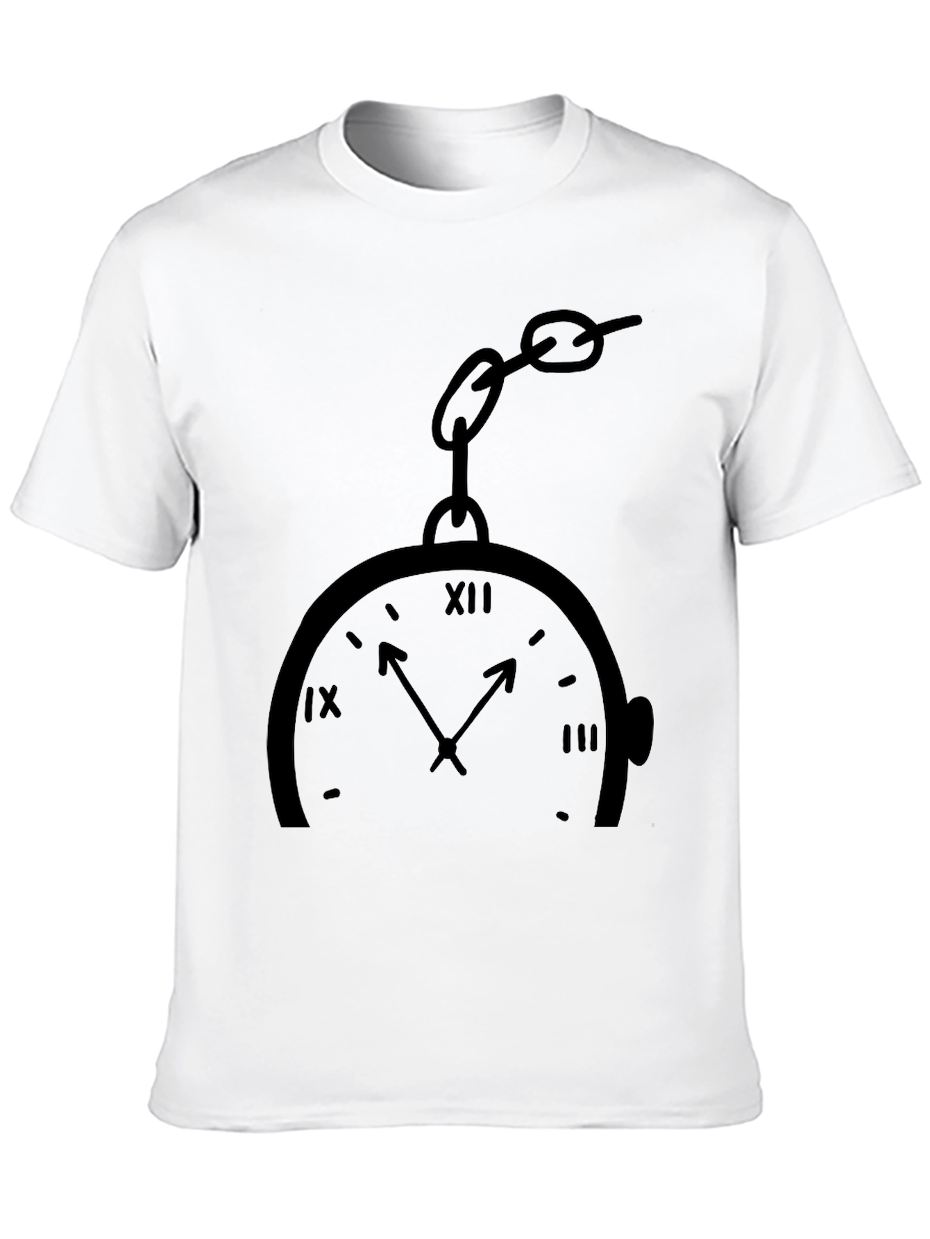 Pocket Watch Print Black T-Shirt