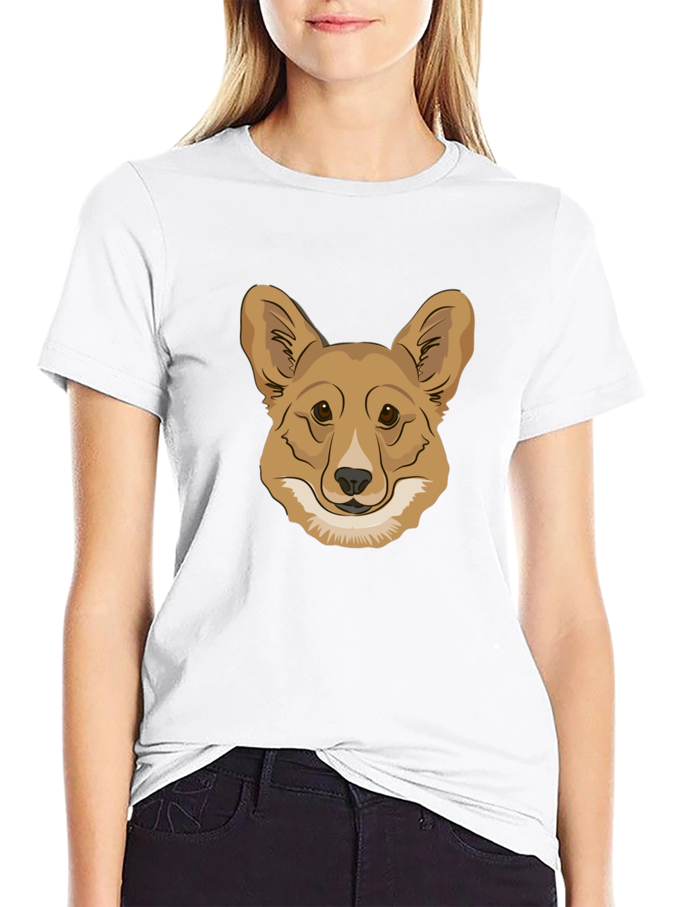 Corgi Dog Head Graphic Tee