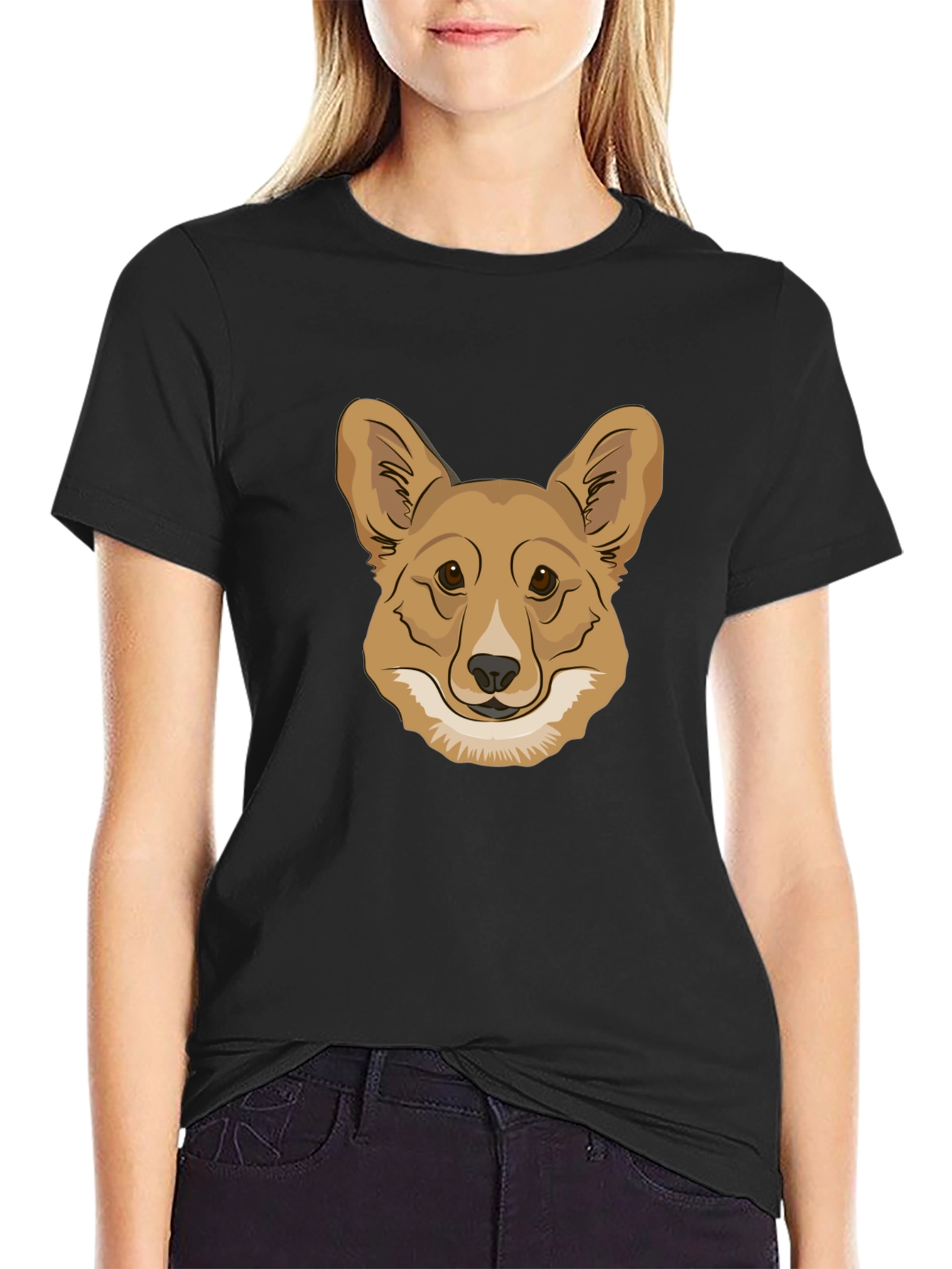 Corgi Dog Head Graphic Tee