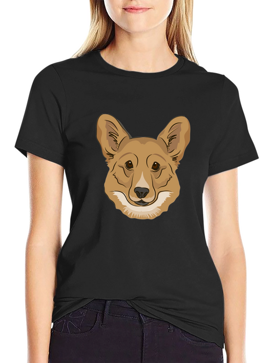 Corgi Dog Head Graphic Tee