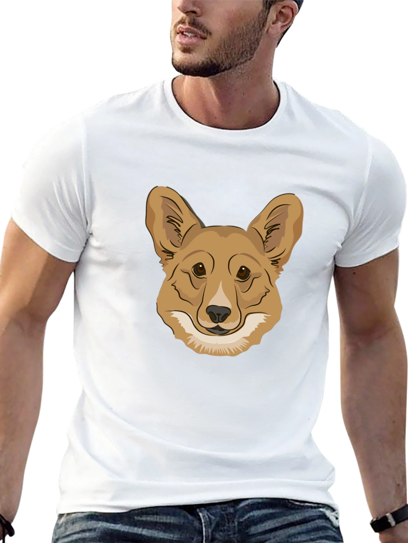Corgi Dog Head Graphic Tee