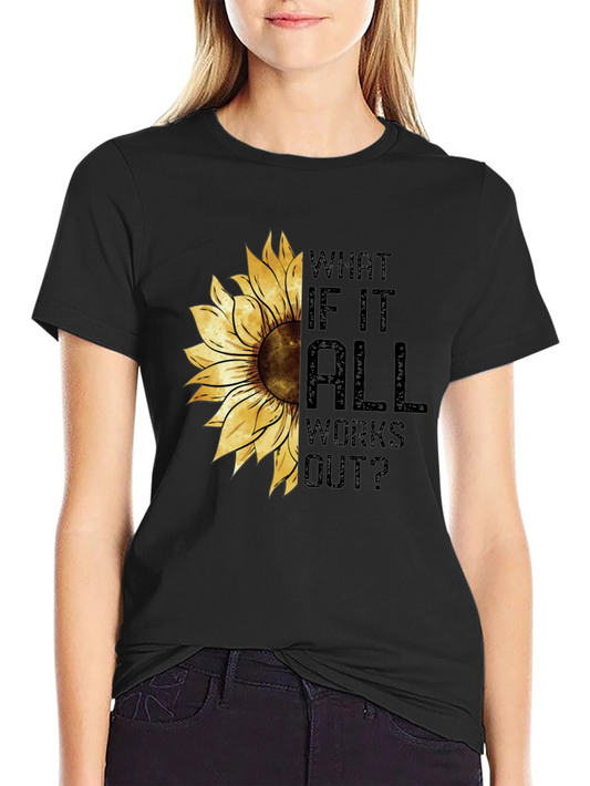 Sunflower Graphic Tee - What If It All Works Out? - Black