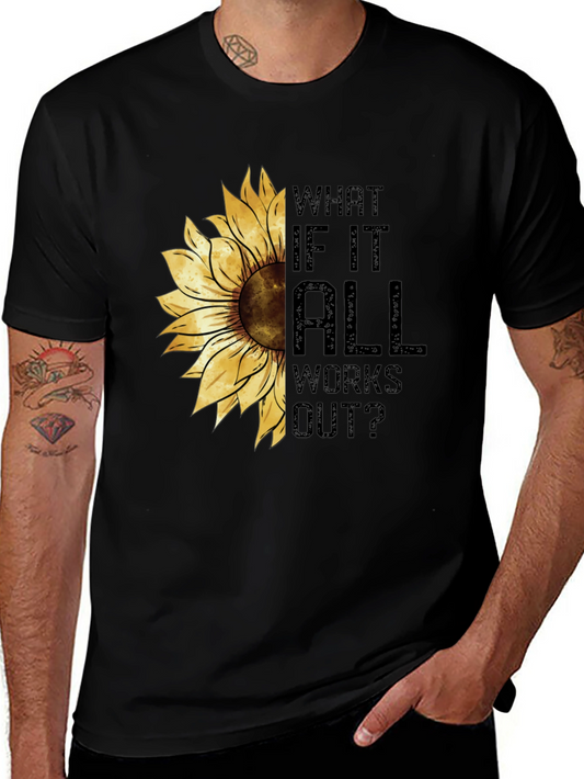 Sunflower Graphic Tee - What If It All Works Out? - Black
