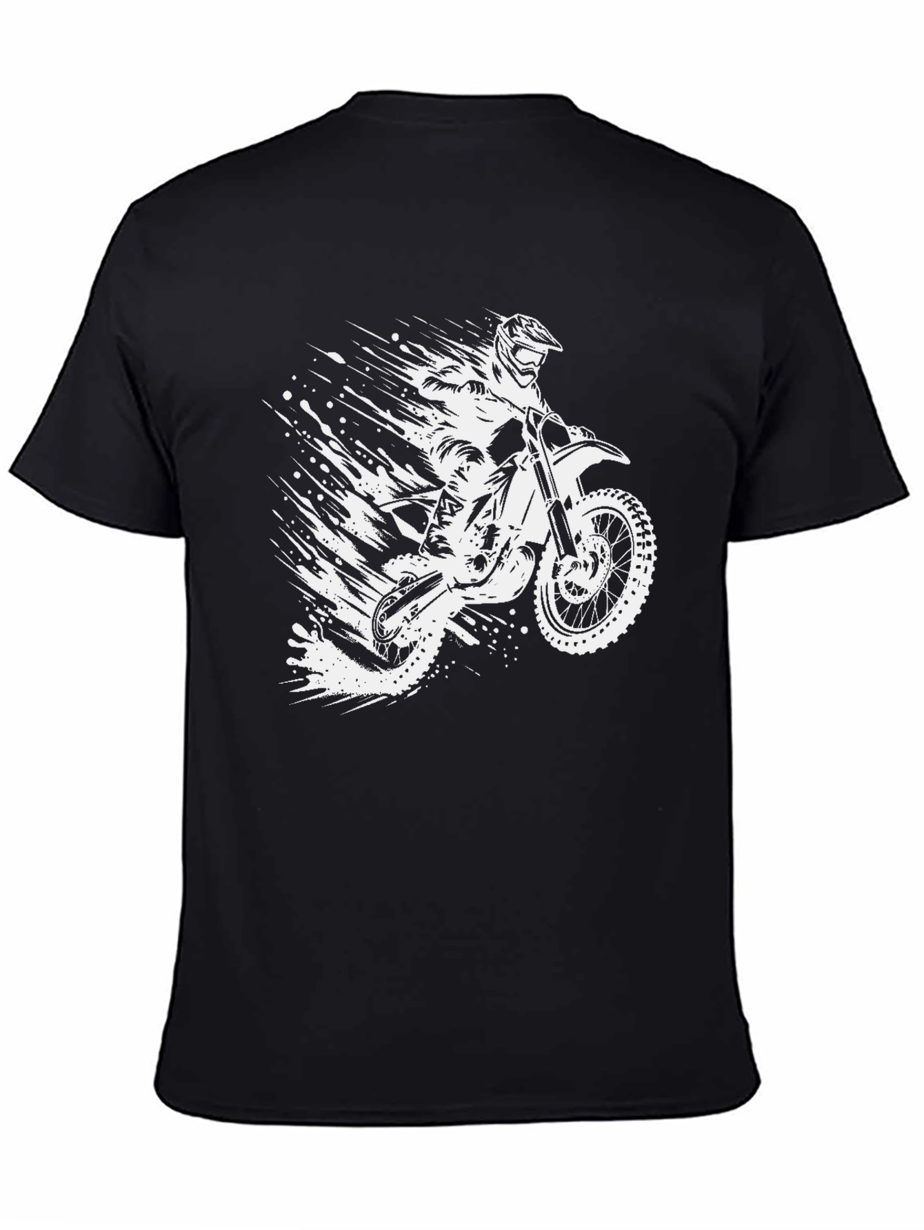 Dirt Bike Rider Graphic Tee - Black