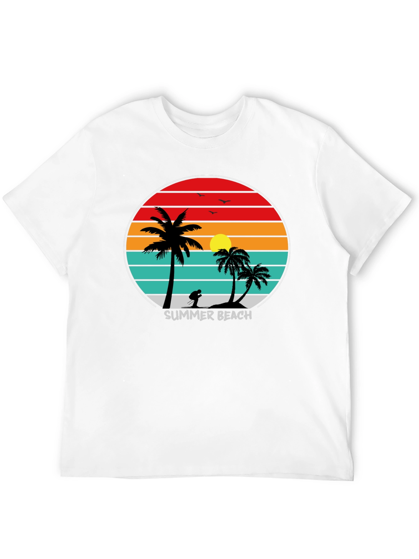 Summer Beach Sunset Palm Tree T-Shirt