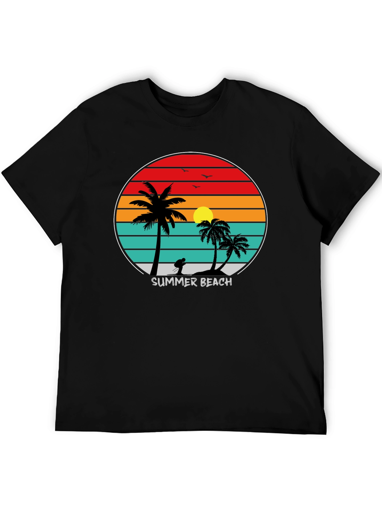 Summer Beach Sunset Palm Tree T-Shirt