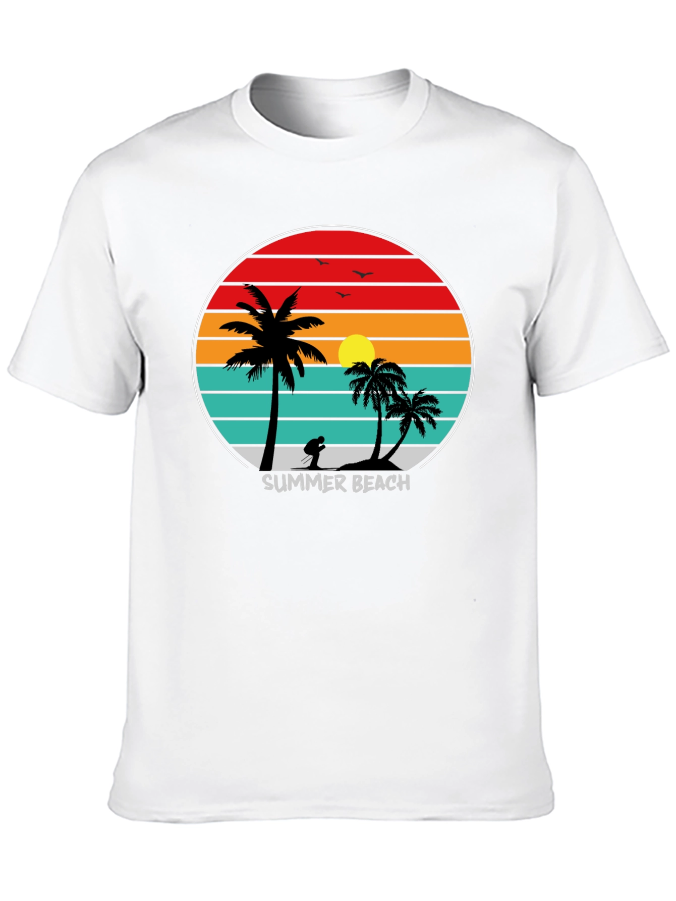 Summer Beach Sunset Palm Tree T-Shirt
