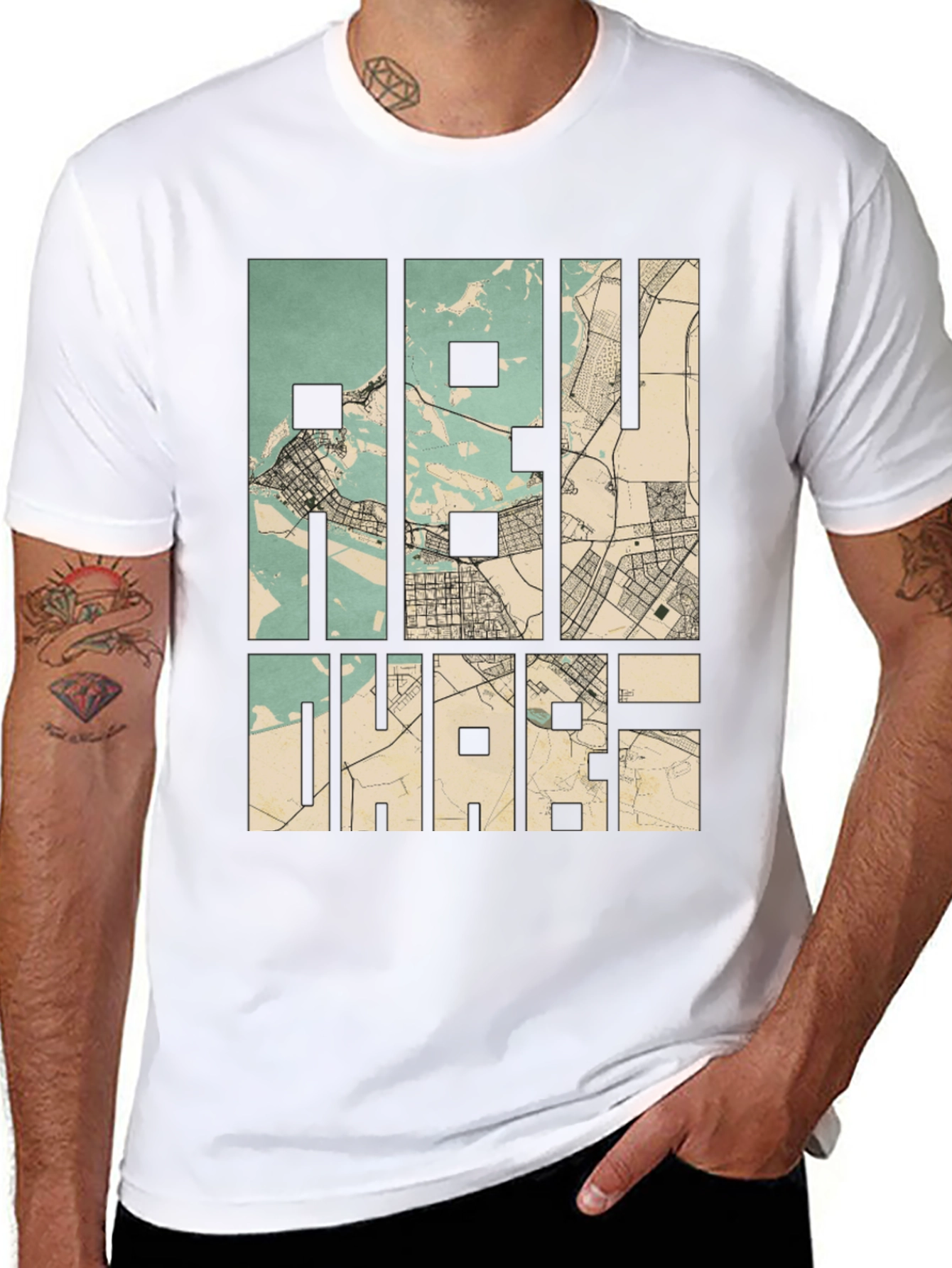 Abu Dhabi Map T-Shirt - Stylish City Graphic Tee