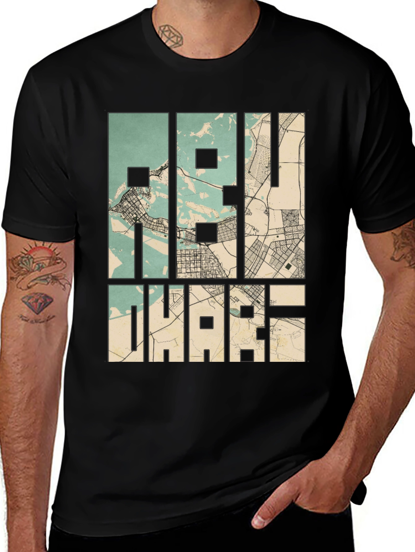 Abu Dhabi Map T-Shirt - Stylish City Graphic Tee