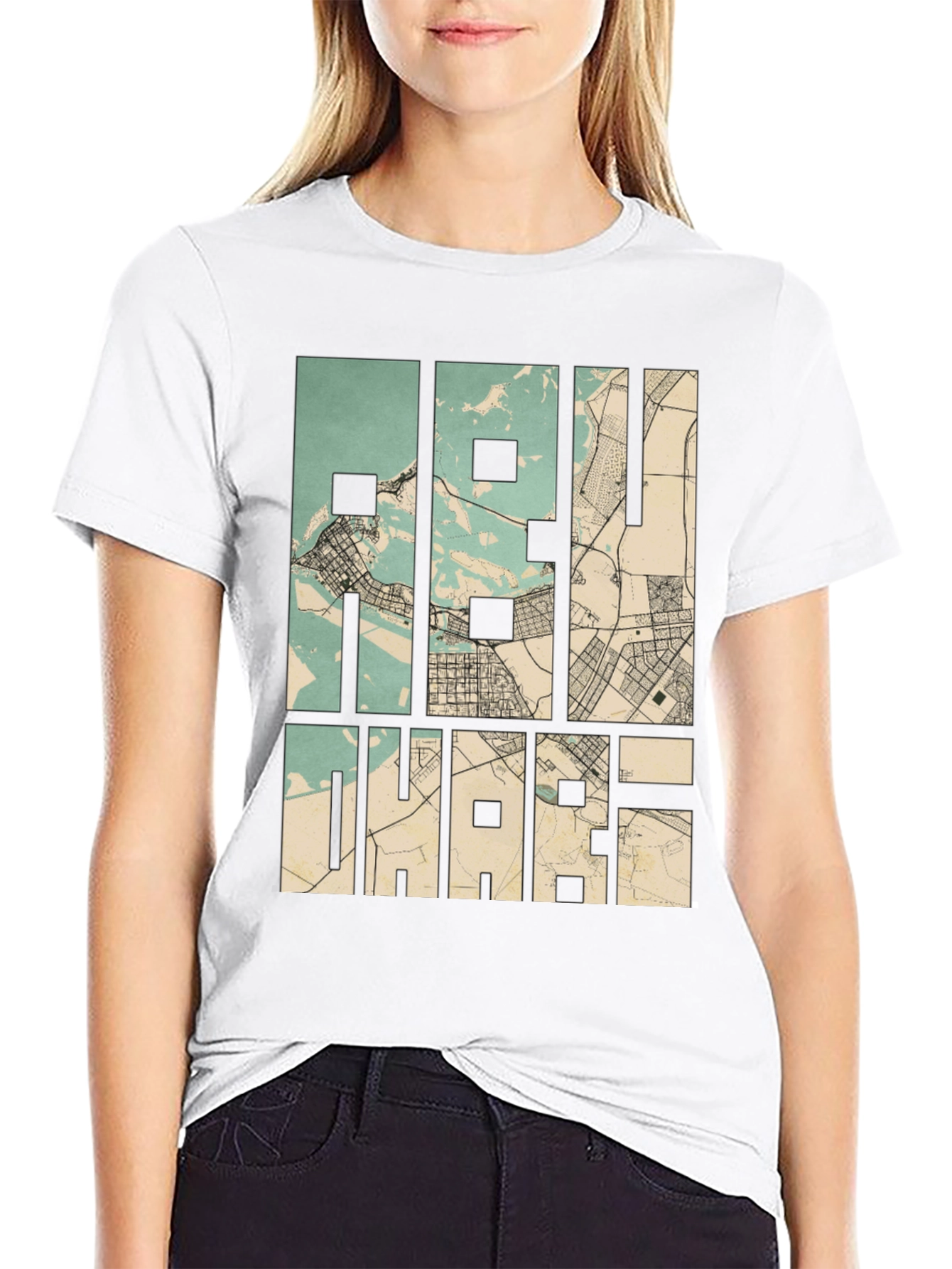 Abu Dhabi Map T-Shirt - Stylish City Graphic Tee