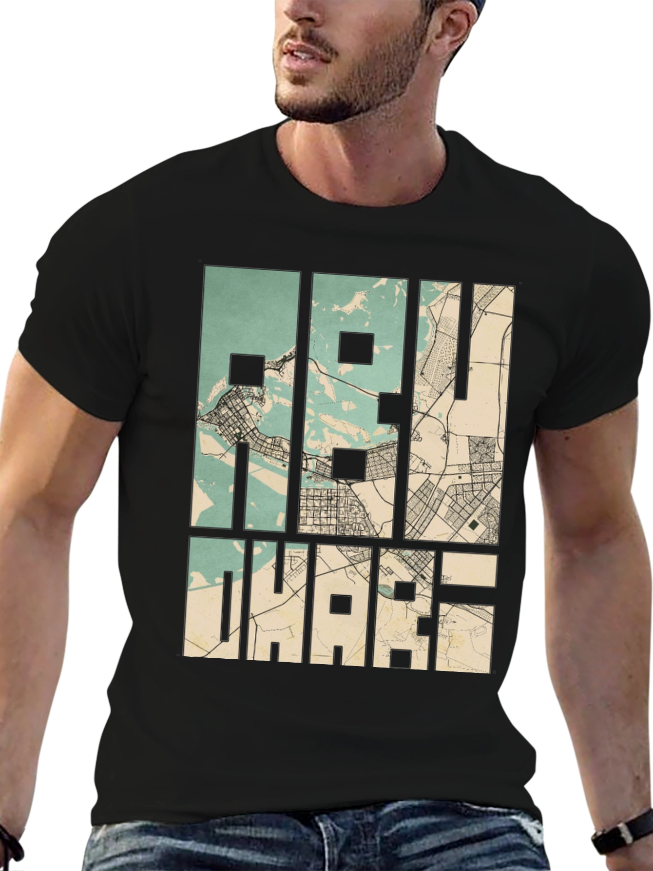 Abu Dhabi Map T-Shirt - Stylish City Graphic Tee