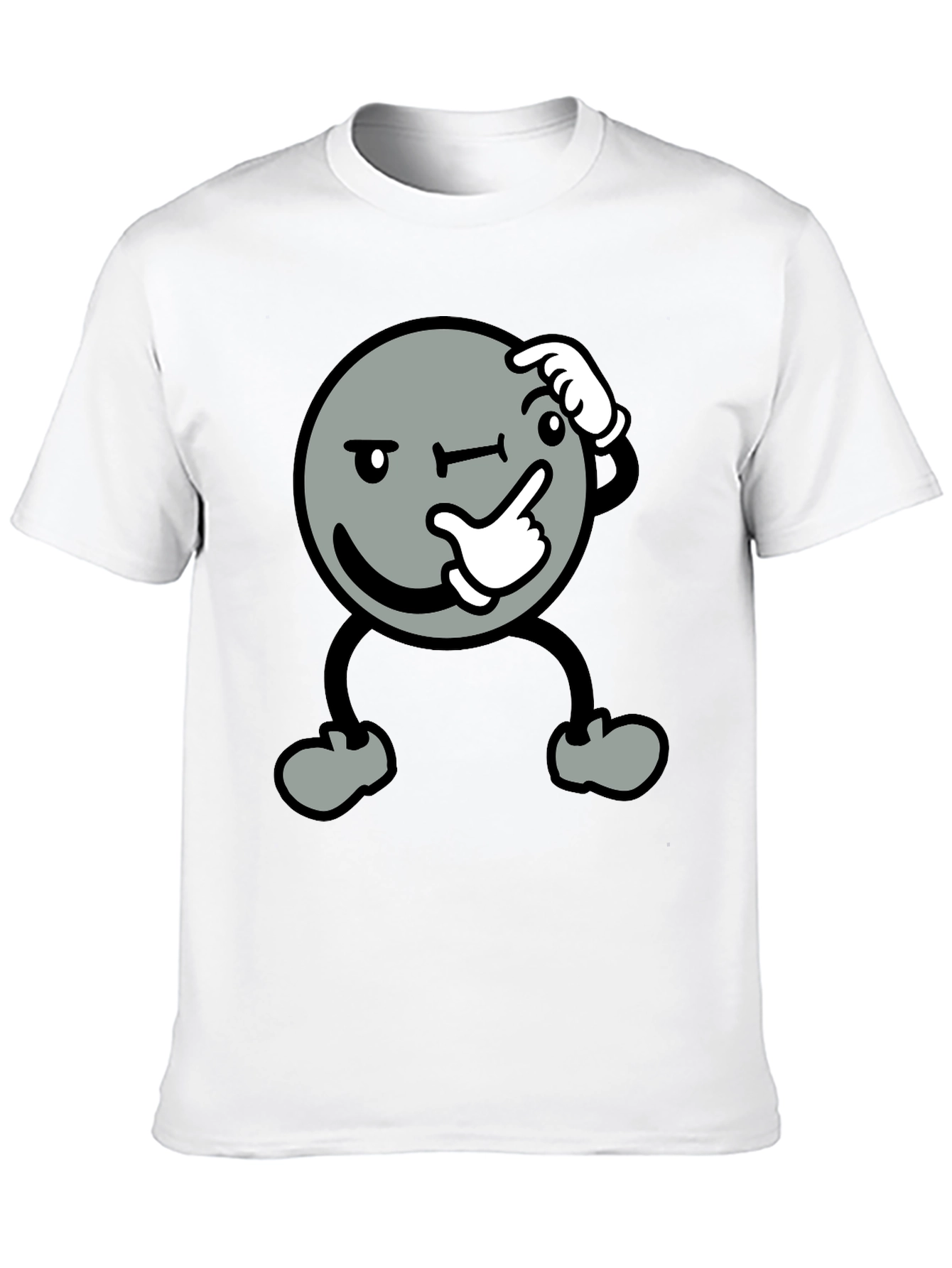 Thinking Face Graphic Black T-Shirt