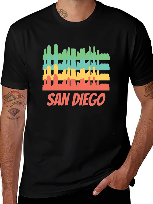 San Diego Skyline T-Shirt - Retro Style Graphic Tee