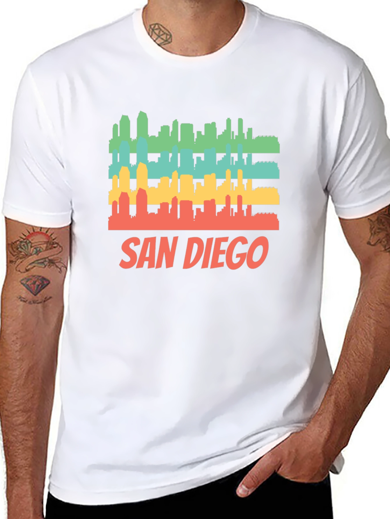 San Diego Skyline T-Shirt - Retro Style Graphic Tee