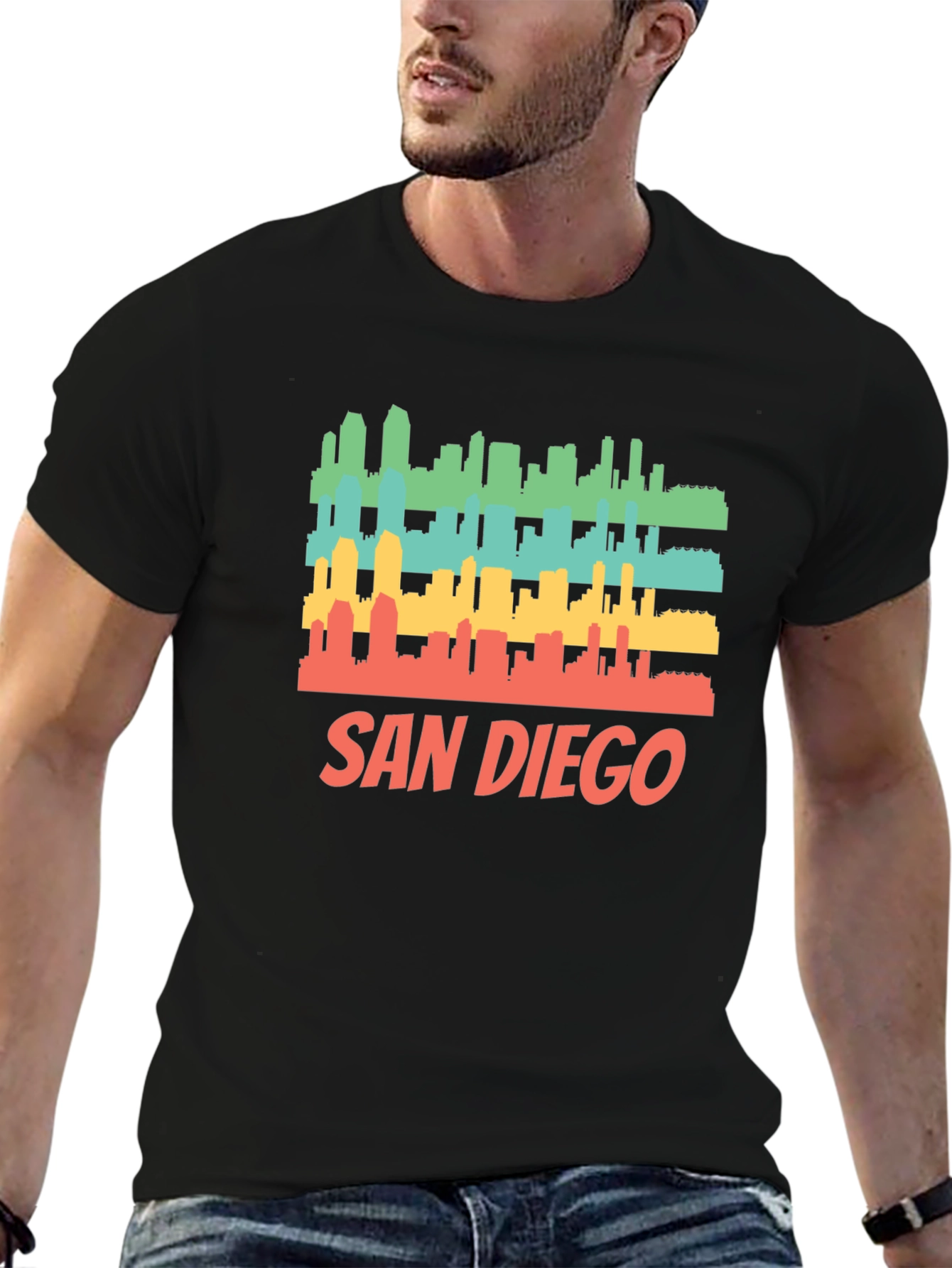 San Diego Skyline T-Shirt - Retro Style Graphic Tee