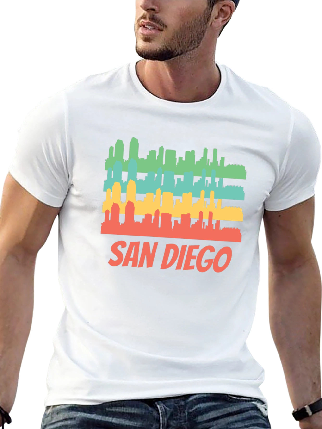 San Diego Skyline T-Shirt - Retro Style Graphic Tee