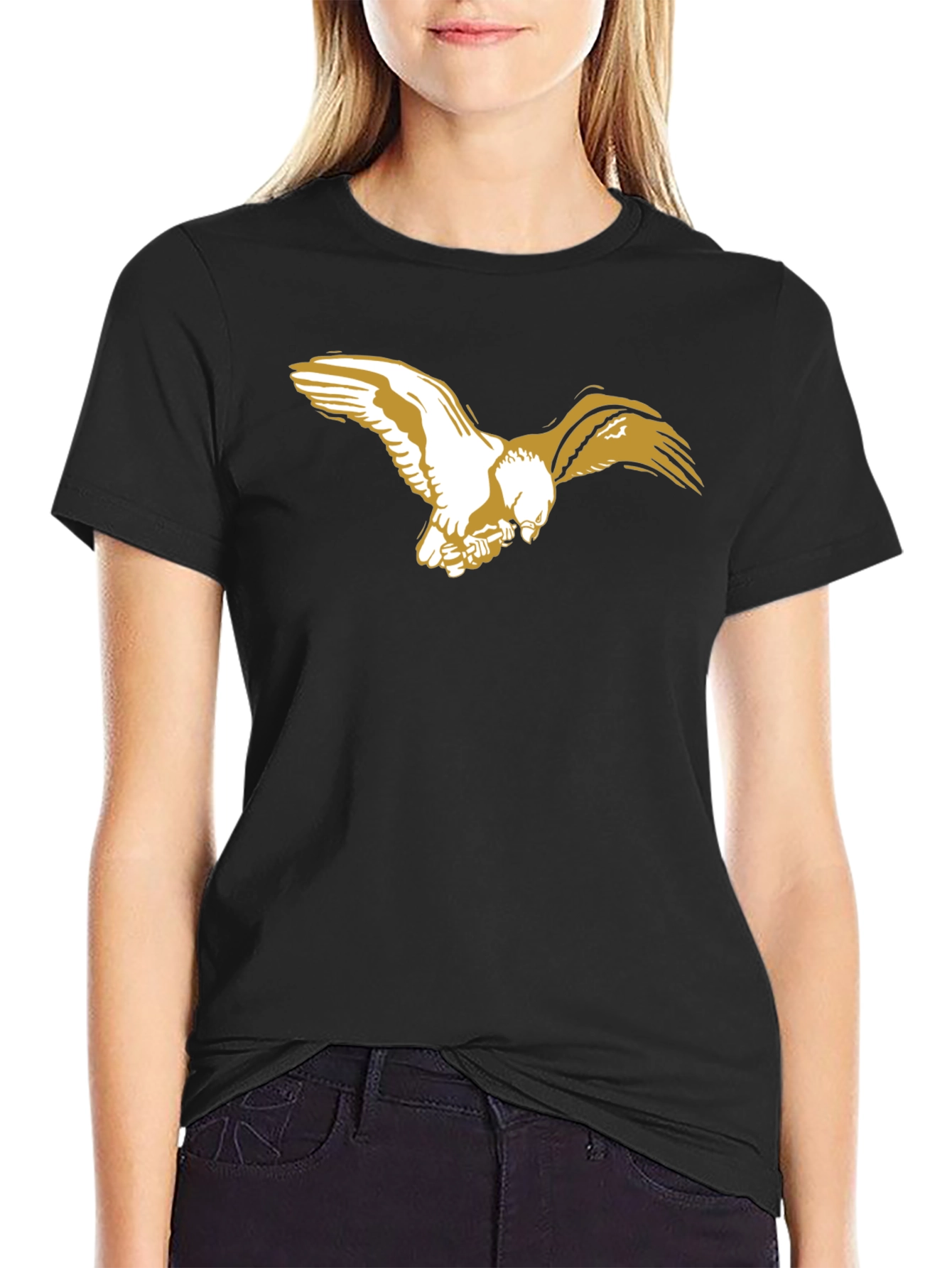 Black T-Shirt with Eagle Graphic