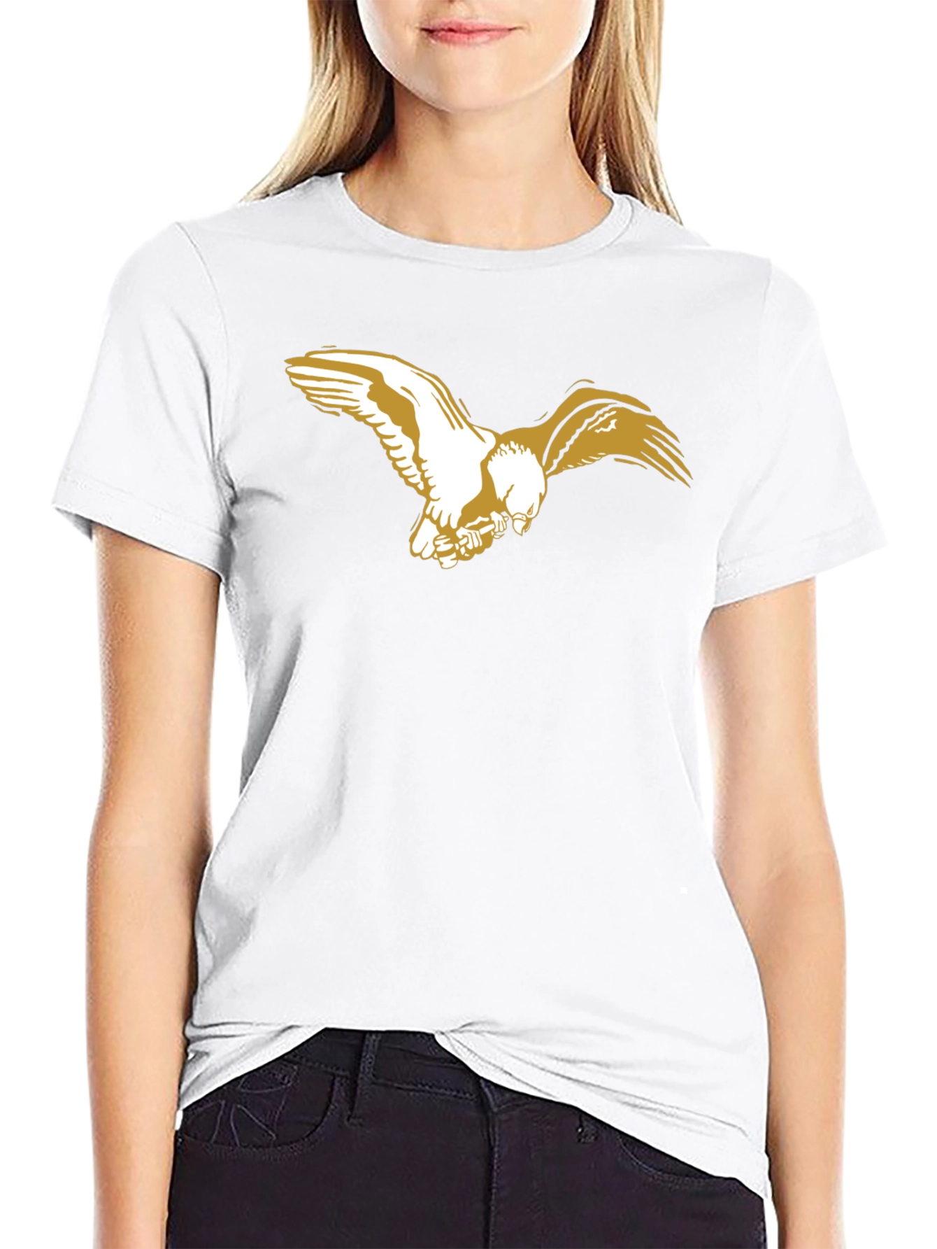 Black T-Shirt with Eagle Graphic