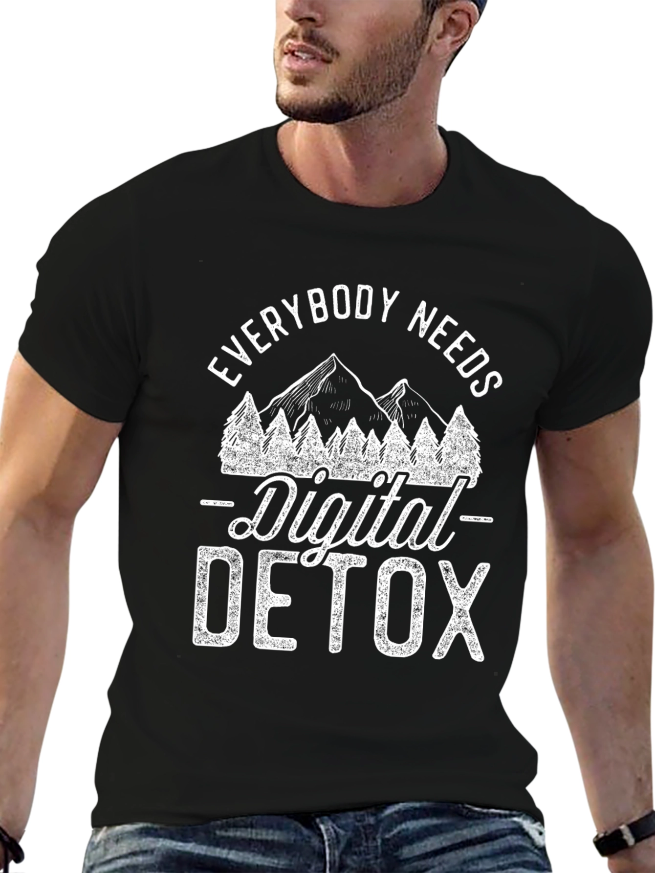 Digital Detox Graphic Tee - Black