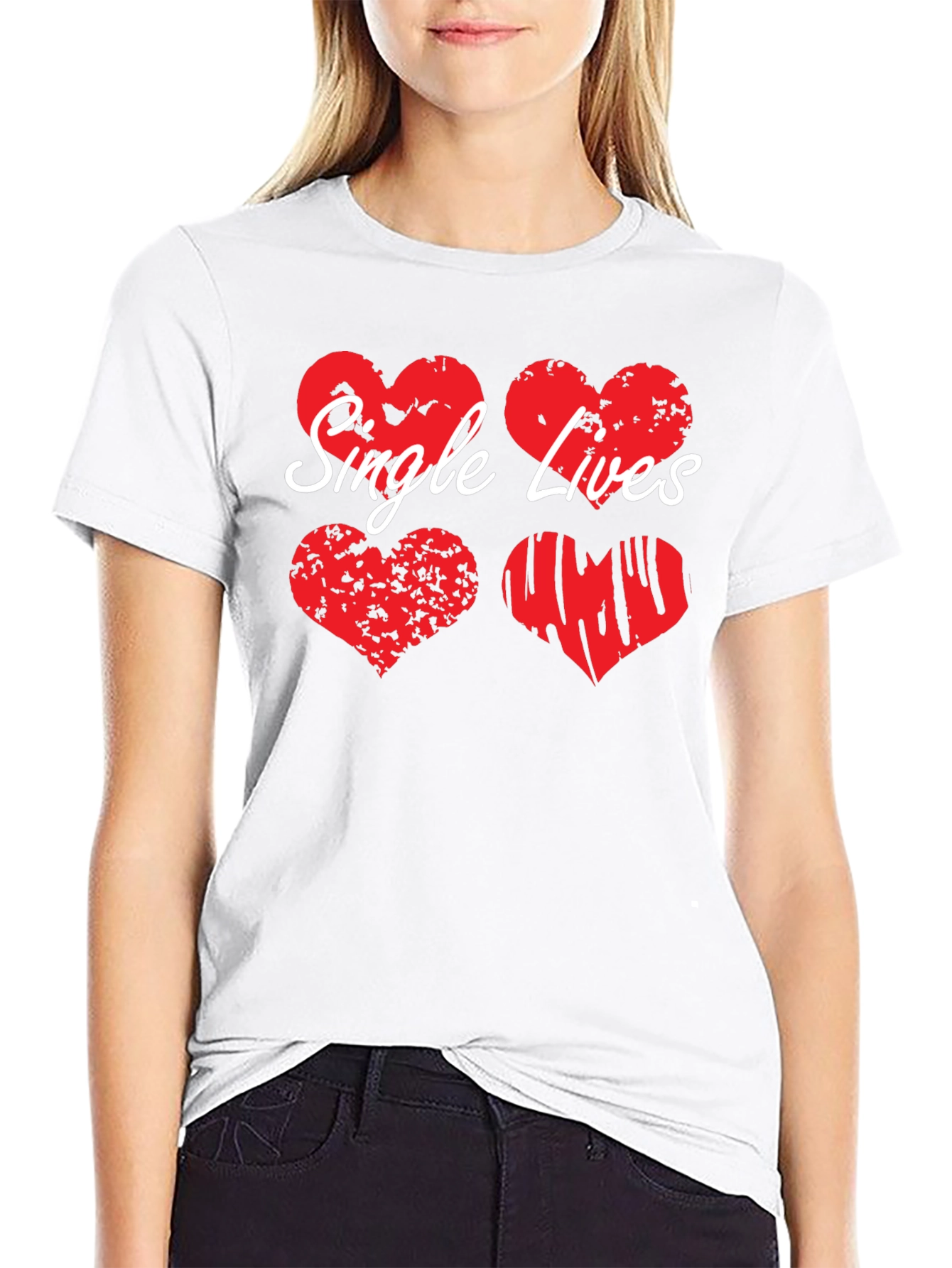 Single Lives Heart Graphic Tee - Black