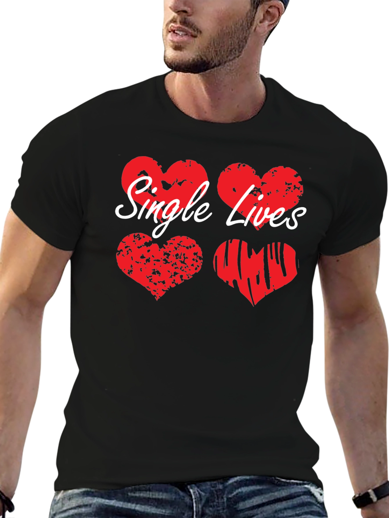 Single Lives Heart Graphic Tee - Black