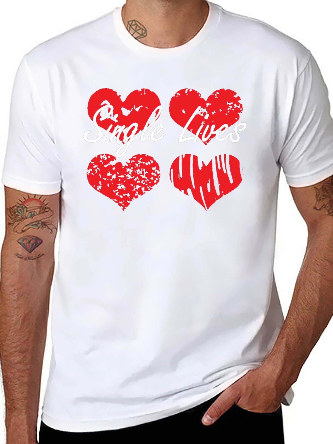Single Lives Heart Graphic Tee - Black