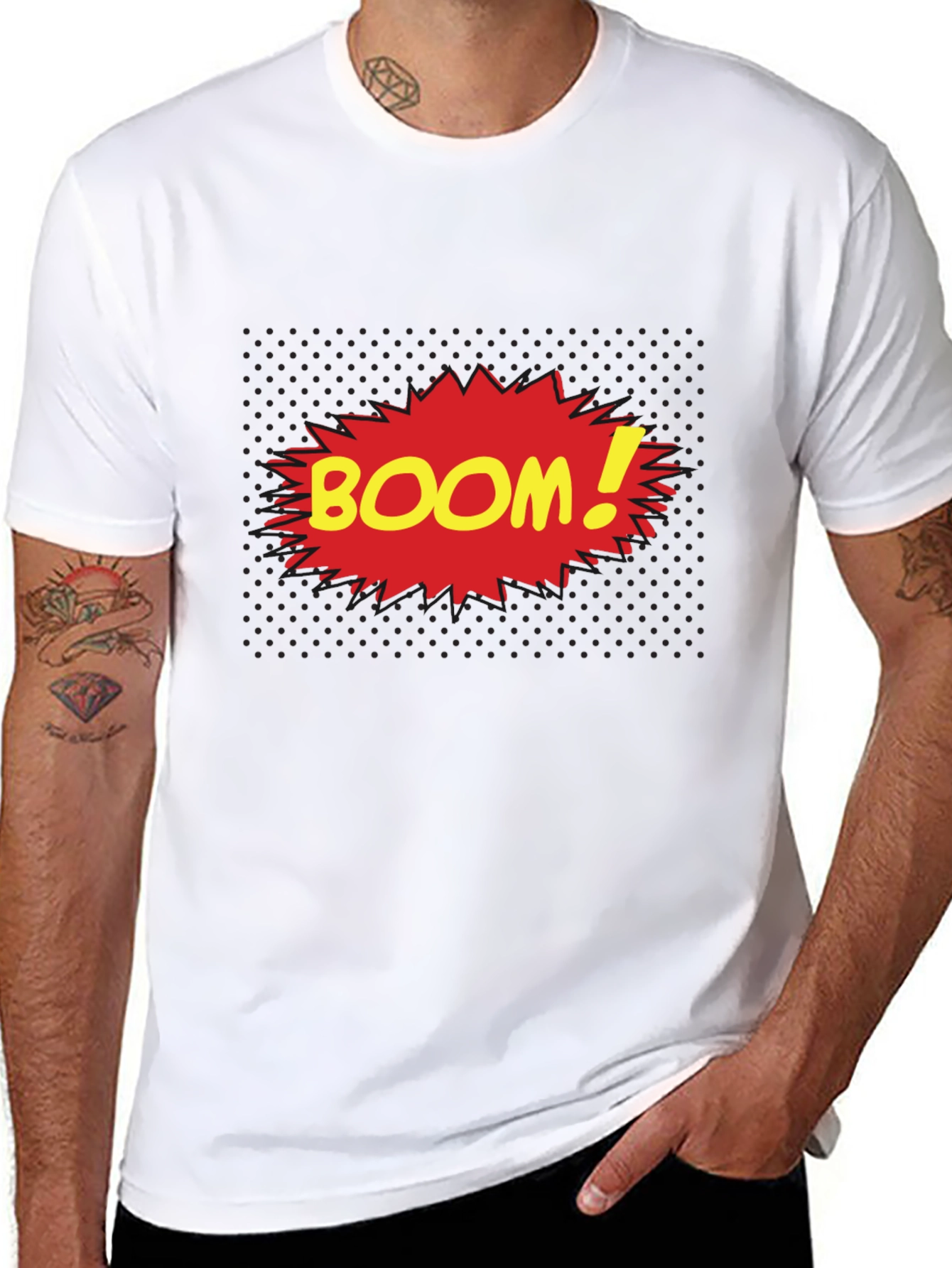 Comic Book Style BOOM! T-Shirt - Black