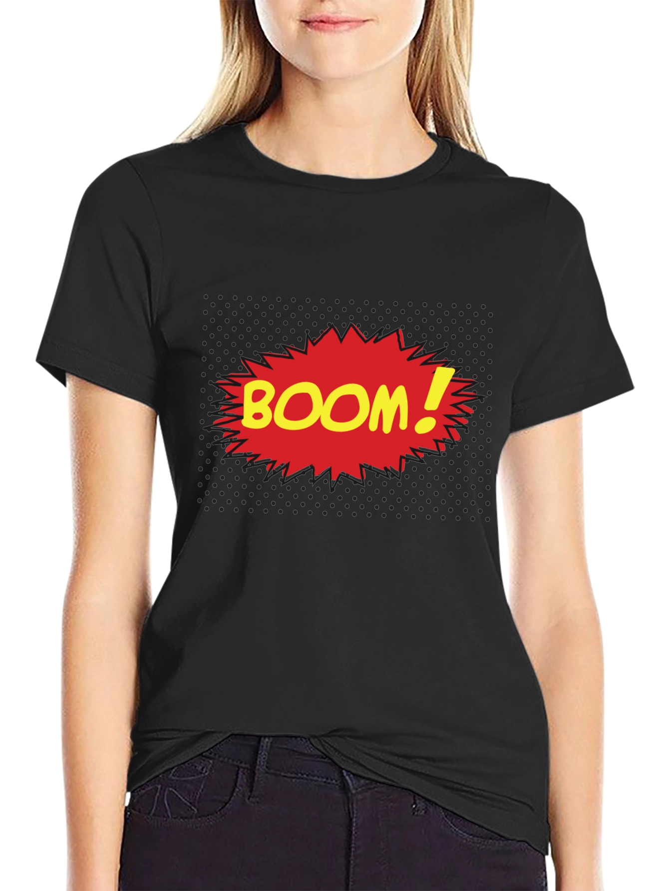 Comic Book Style BOOM! T-Shirt - Black